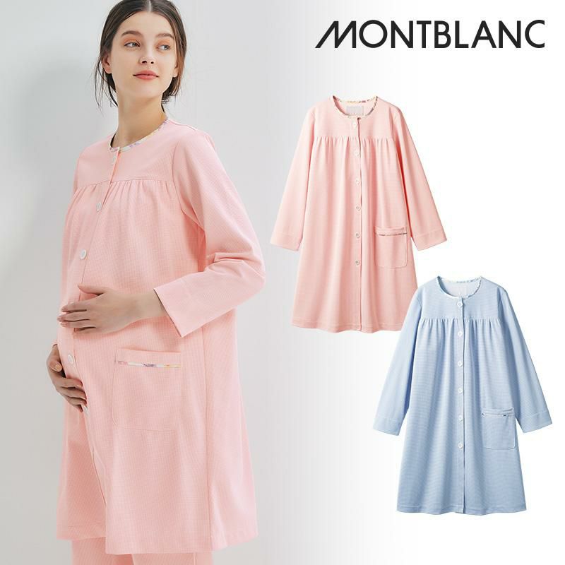 患者衣 マタニティコート 長袖 [LP842-33/住商モンブラン×LAURA ASHLEY] 女性用