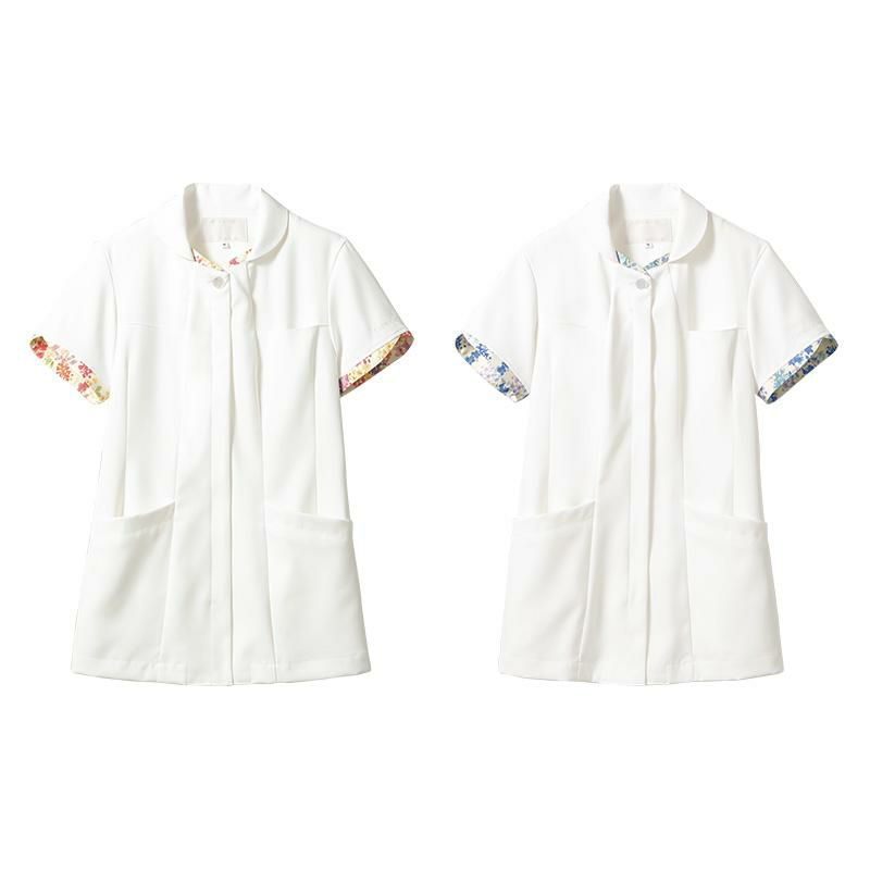 ナースジャケット（半袖） 女性 S-3L[LW801-12/住商モンブラン×ローラアシュレイ]