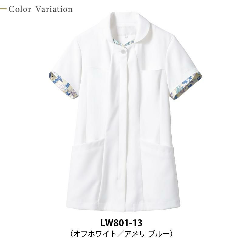 ナースジャケット（半袖） 女性 S-3L[LW801-12/住商モンブラン×ローラアシュレイ]