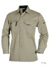 シリコン洗い加工でソフトな着用感の長袖シャツ（5L）