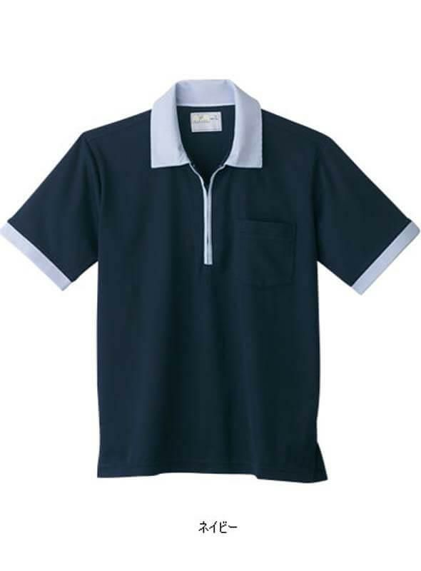 介護 ニットシャツ[トンボ/CR125]ファスナー/吸汗速乾/男女兼用