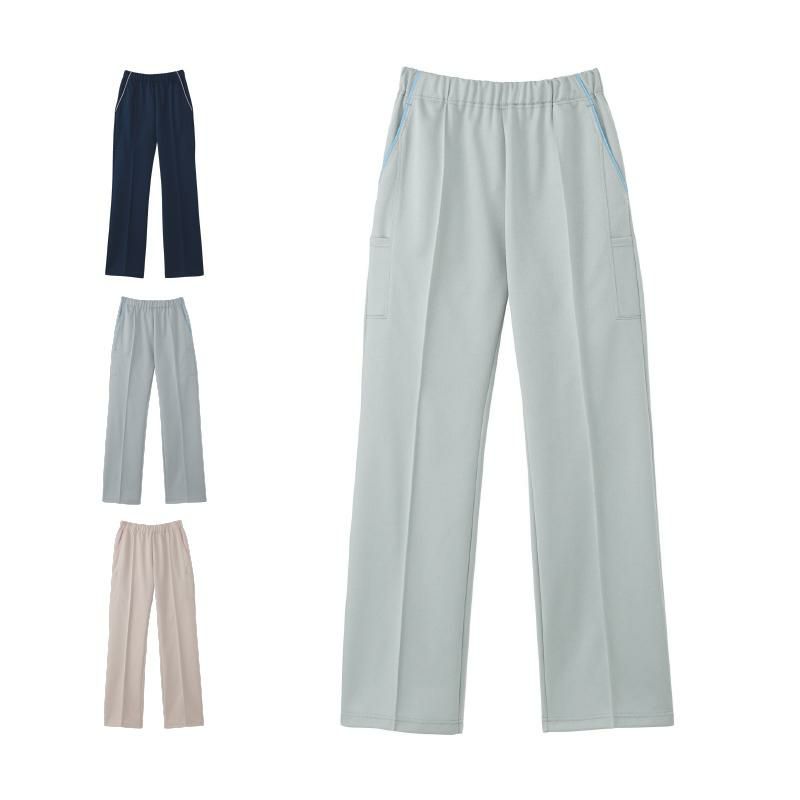 介護 ニットストレートパンツ[カーシー/HM-2515]吸汗速乾/ストレッチ/男女兼用