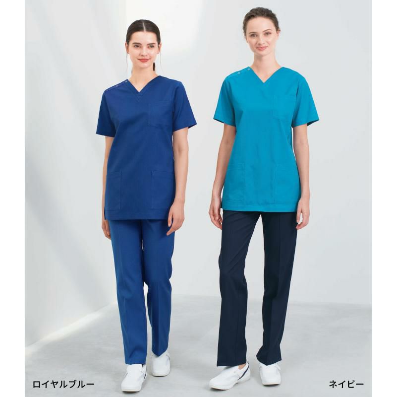 女子パンツ ストレート ノータック 医療[ML1123/ナガイレーベン]（S-EL）