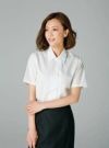 事務服 半袖ブラウス[チクマ/AR1633-1]無地/形態安定/防汚