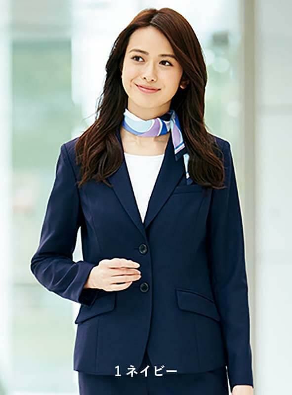 事務服 ジャケット[アンジョア/81410]無地/ストレッチ｜事務服