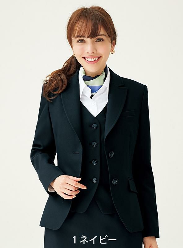 事務服 ジャケット[アンジョア/81410]無地/ストレッチ｜事務服