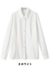 事務服 長袖ブラウス[神馬本店/SA051B]無地/ニット/ストレッチ
