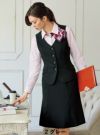 事務服 美形/マーメイドスカート[神馬本店/SA135S]ストライプ/ストレッチ
