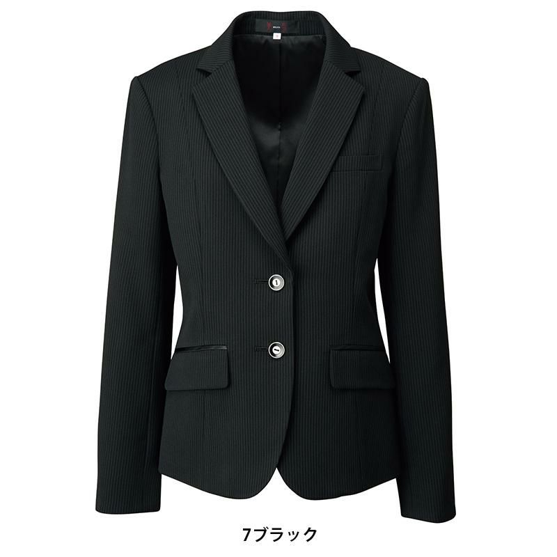 事務服 美形/ジャケット[神馬本店/SA340J]ストライプ/ストレッチ