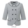 事務服 美形/サマージャケット[神馬本店/SS710L]千鳥格子/吸汗速乾