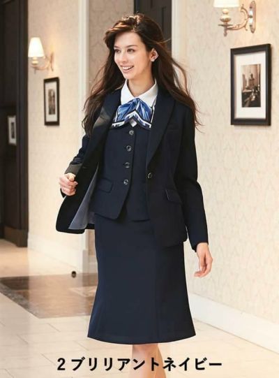 事務服 マーメイドラインスカート[カーシー/EAS-382]ストライプ