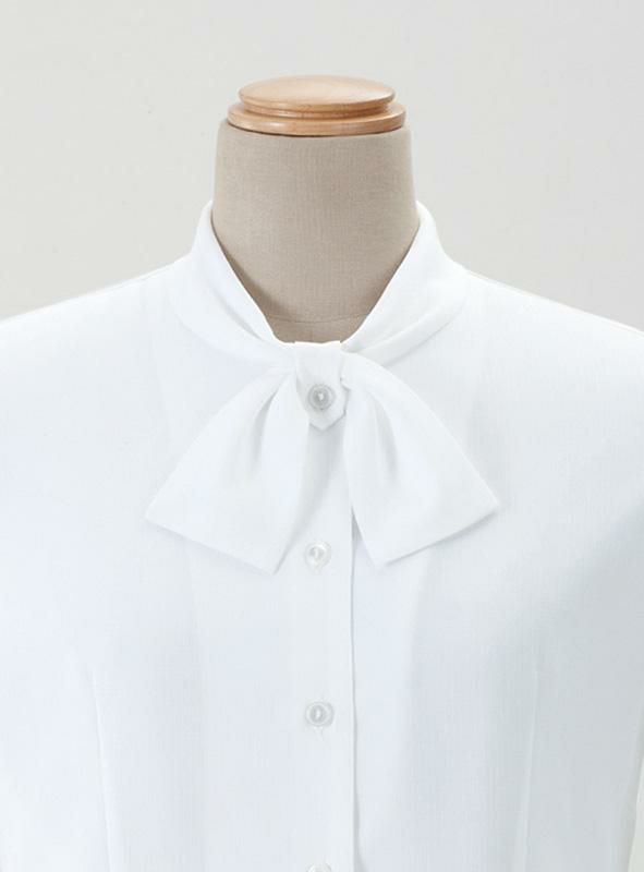 事務服 長袖ブラウス[アンジョア/01073]リボンカラー