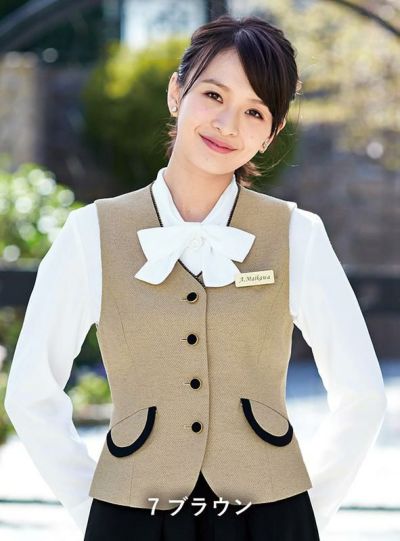 事務服 ベスト[アンジョア/11415]襟元ツイード｜事務服・オフィス