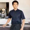 ユニセックスニットコックコートシャツ[FB4550U/ボンマックス]おしゃれ 黒