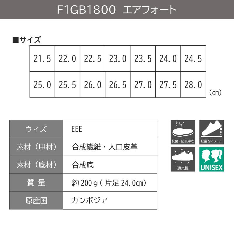 ミズノ ナースシューズ エアフォート[F1GB1800]21.5-28.0