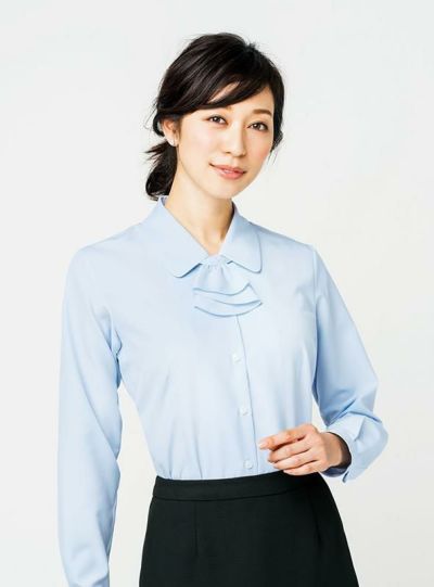 事務服 長袖ブラウス[ボンマックス/RB4155]リーズナブル/リボン付 （21号）｜事務服 ・オフィスウェアの通販なら【公式】イワキユニフォームオンラインショップ