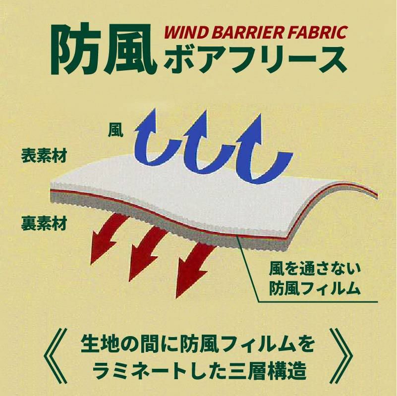 防風ボアフリースベスト タルテックス[11658/アイトス]（M-3L）