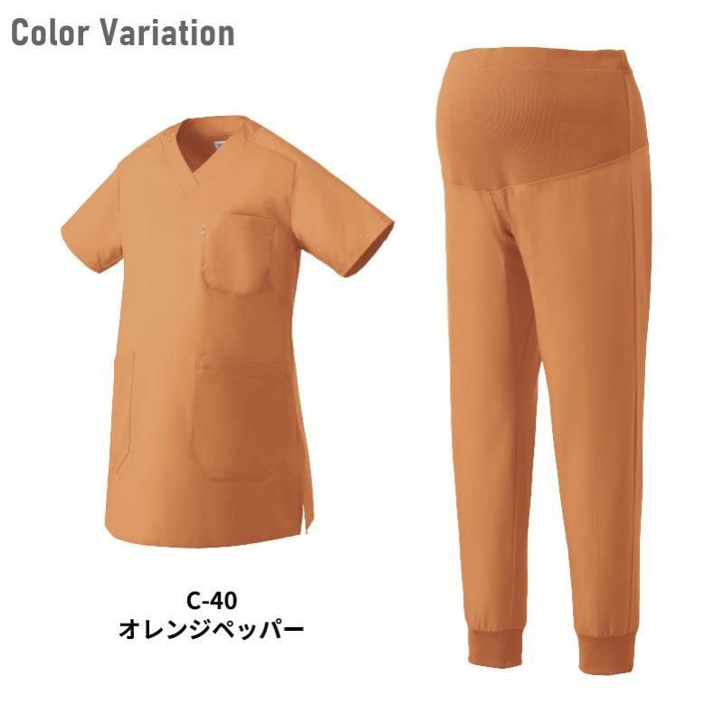 スクラブ+パンツ上下セット マタニティ ミズノ[MZ0124,MZ0125/チトセ