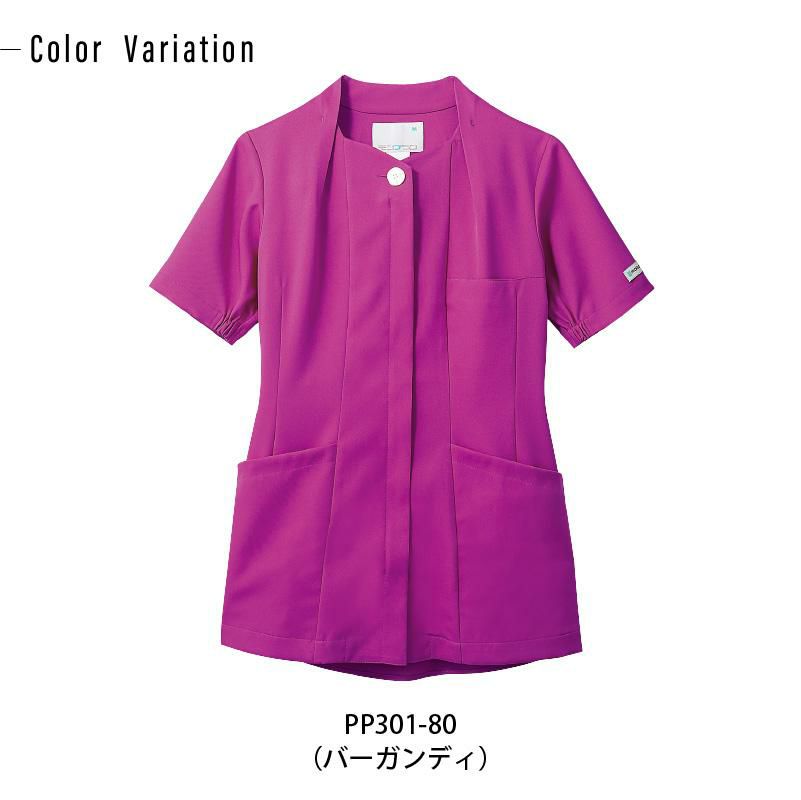 ナースジャケット 半袖 介護 医療 女性用[PP301-10/住商モンブラン]（S-3L）