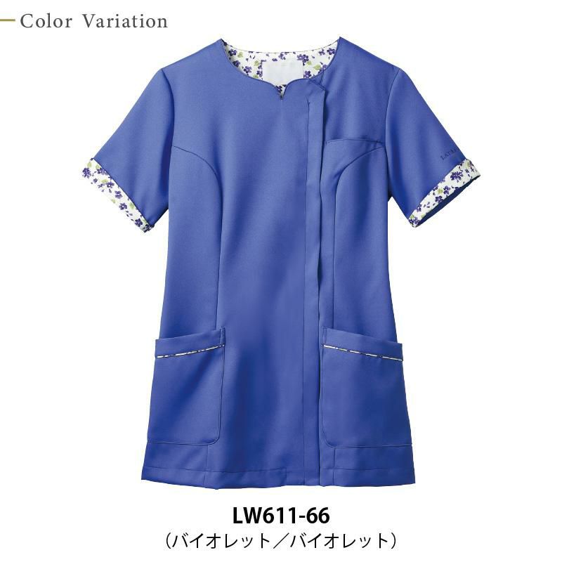 スクラブ 半袖 介護 医療 女性用[LW611-16/住商モンブラン]（S-3L）