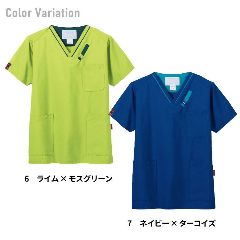 スクラブ PANTONE 男女兼用[7042SC/フォーク]（SS-4L）｜医療白衣