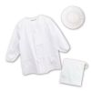 【3点セット】給食白衣 SET601-04 オリジナル 前ボタンA型 （5L-7L）