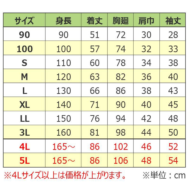 【3点セット】給食白衣 割烹着C型 SET605（4L-5L）