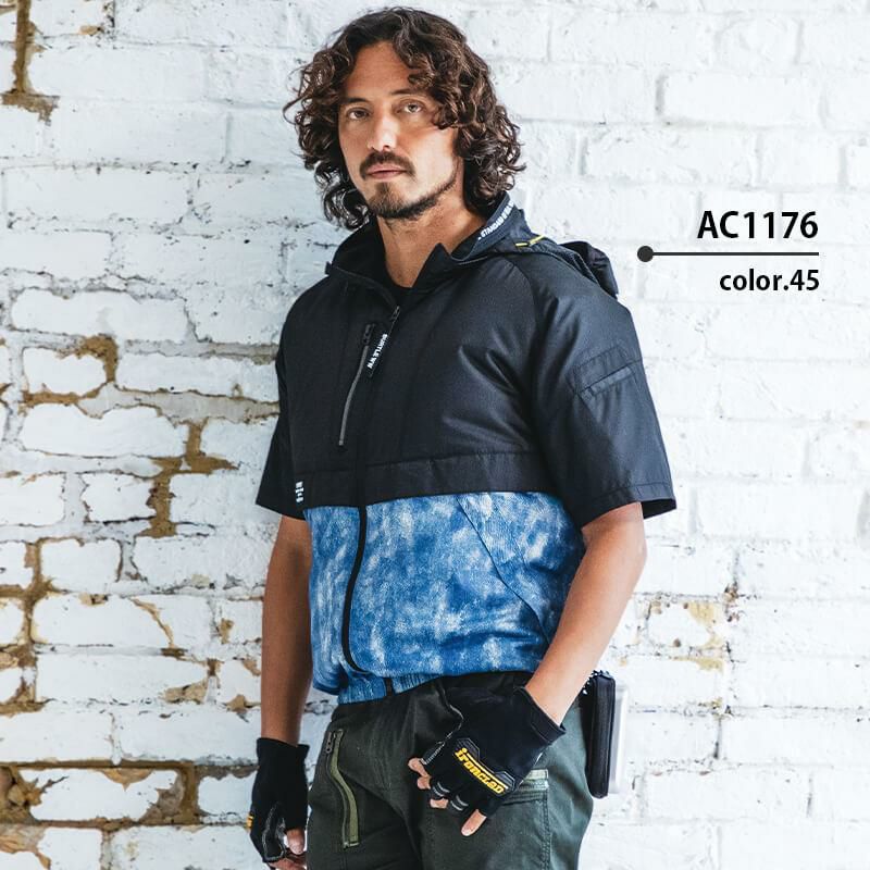 エアークラフト半袖ブルゾン(ユニセックス)+ファン+バッテリーセット[バートル/AC1176/AC300/AC310]