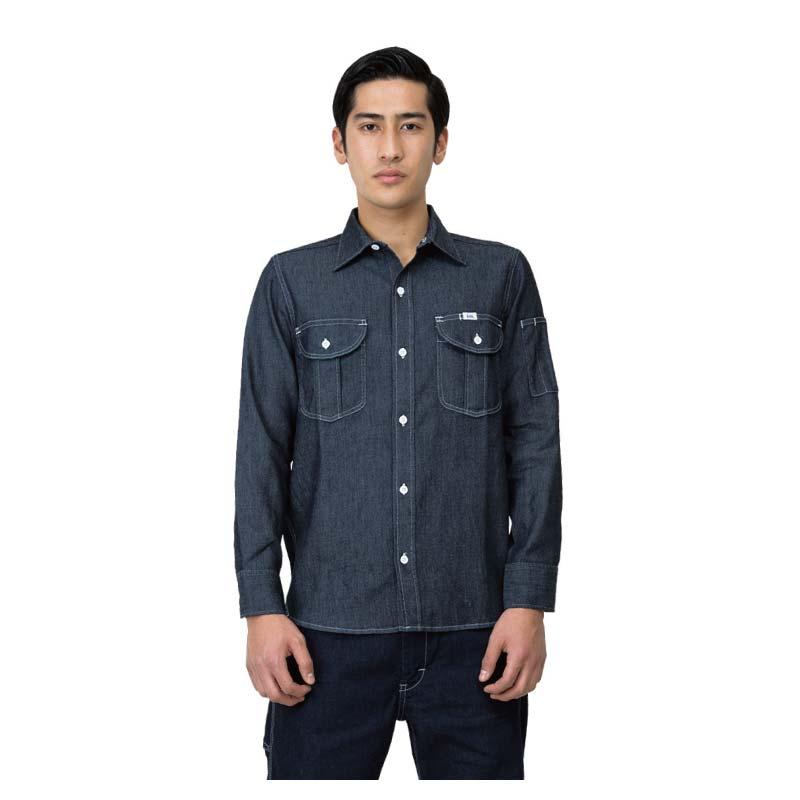 Lee メンズワーク長袖シャツ[LWS46001/ボンマックス]（S-XXL）