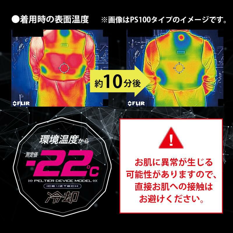 冷却ペルチェ専用ワークベスト+ペルチェデバイス(タイプ4)+バッテリー