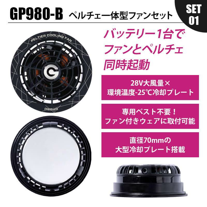 GB-POWER GBパワー ペルチェ内蔵ファンセット+バッテリーセット[長信